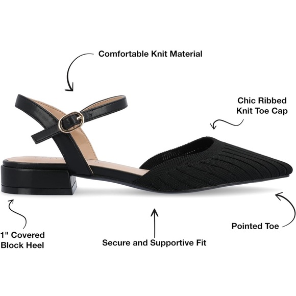 Journee Womens Ansley Mary Jane Pointed Toe Flats size 7.5 - Picture 5 of 5